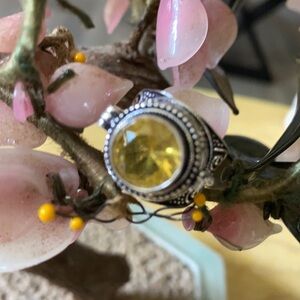 Vintage 925 citrine poison ring